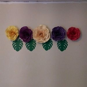 Paper flowers wall decor baby nursery decor Girls